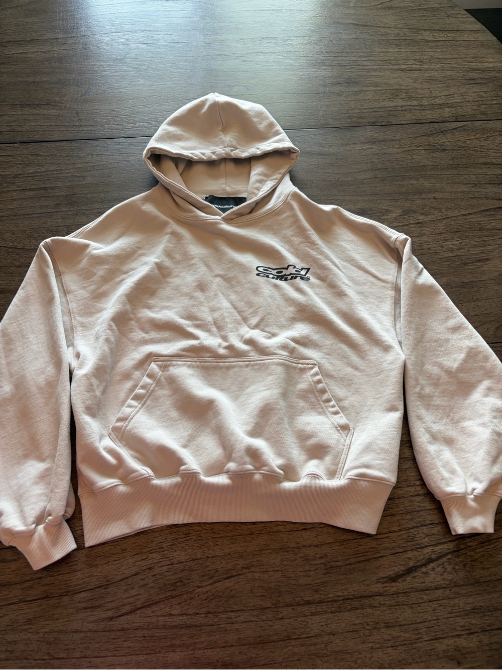 Cold Culture Men's Pullover Hoodie in Light Beige with Chest Logo